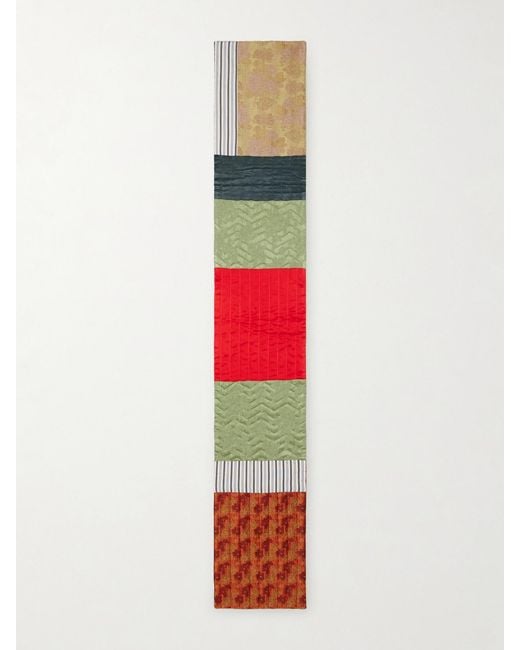 Dries Van Noten Gray Patchwork Quilted Scarf