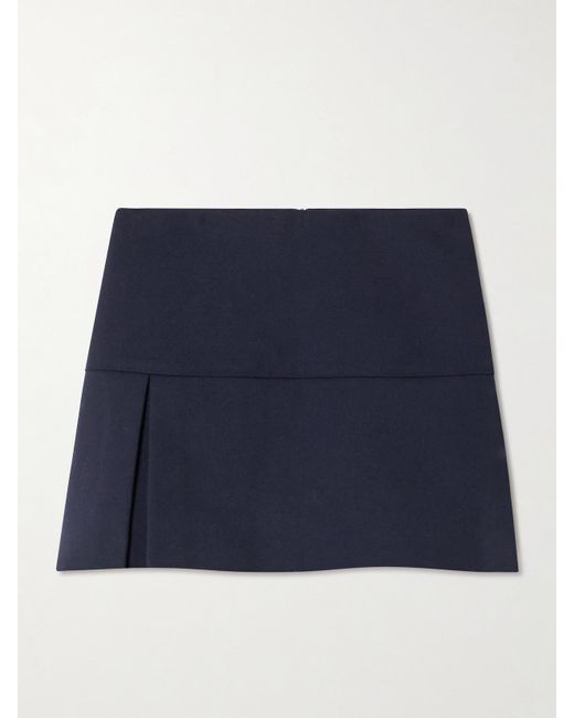 ShuShu/Tong Blue Wool-Blend Mini Skirt
