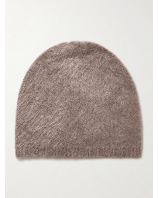 Lisa Yang Brown Brushed-Cashmere Beanie