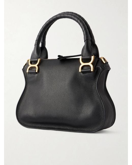 Chloé Black Marcie Textured-Leather Tote Bag