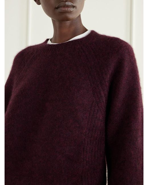 Allude Purple Cashmere And Silk-Blend Sweater
