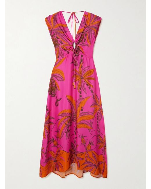 Farm Rio Red Beach Forest Maxikleid Aus Bedrucktem Lenzing Ecovero