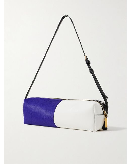 Khaite Black Kye Zebra-Print Calf Hair And Leather Shoulder Bag