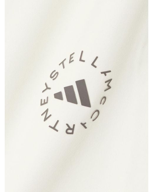 Adidas By Stella McCartney White Set Aus Tennis-Kleid Und Shorts Aus Recyceltem Stretch-Material Mit Perforationen