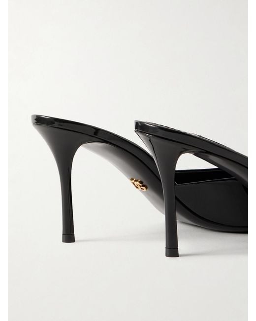 Dolce & Gabbana Black Patent-Leather Sandals