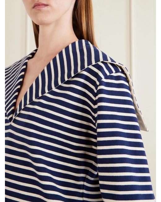 Les Vacances d'Irina Blue Seaman Striped Cotton-Jersey Blouse