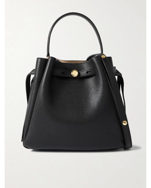 Tory Burch Black Romy Textured-Leather Shoulder Bag