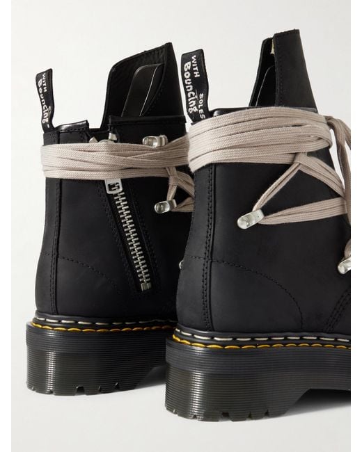 Rick Owens X Dr. Martens 1460 Quad Sole Megalace Ankle Boot in