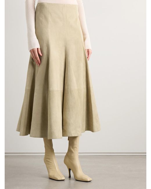 Khaite Natural Lenno Midirock Aus Veloursleder