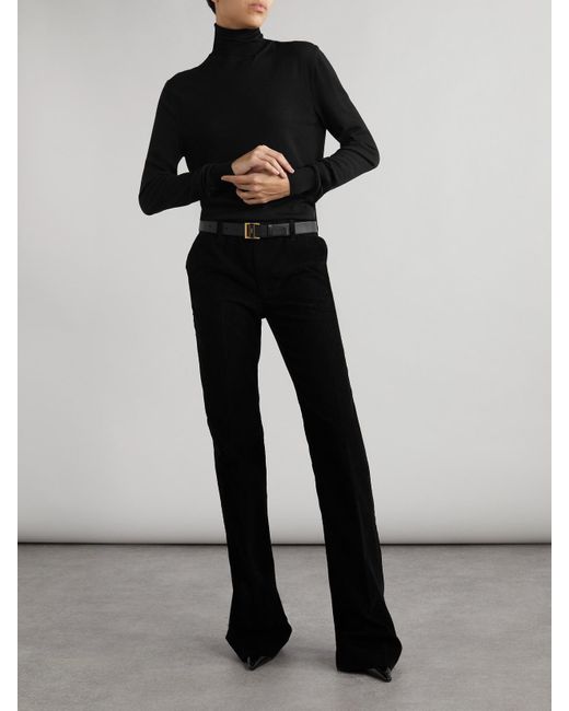 Saint Laurent Black Wool Turtleneck Sweater