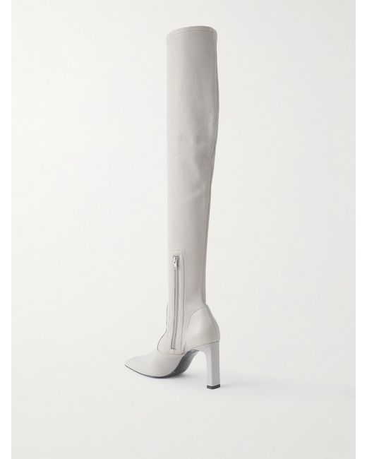 Totême  White Leather Over-The-Knee Boots
