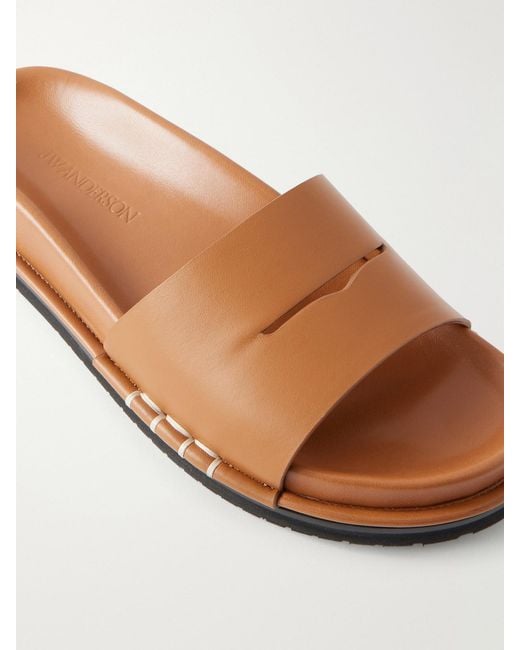J.W. Anderson White Fussbett Leather Slides