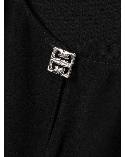 Givenchy Black Embellished Cutout Crepe Mini Dress