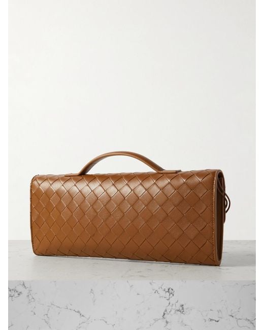 Bottega Veneta Brown Andiamo Long Intrecciato Leather Clutch