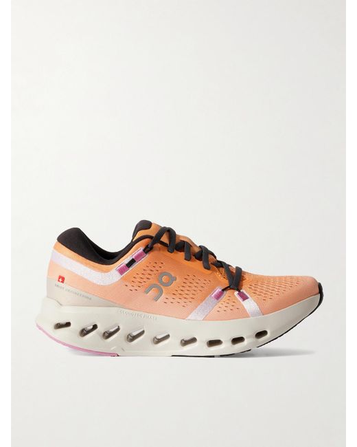 On Shoes Orange Cloudsurfer 2 Rubber-Trimmed Mesh Sneakers