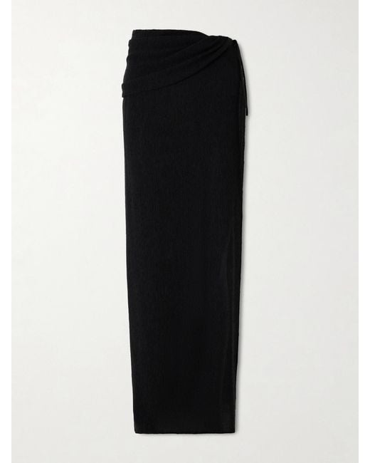 Magda Butrym Black Lyocell-Blend Crepon Coverup