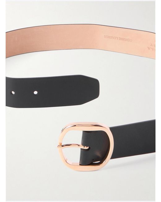 Gabriela Hearst Black Elster Textured-Leather Belt