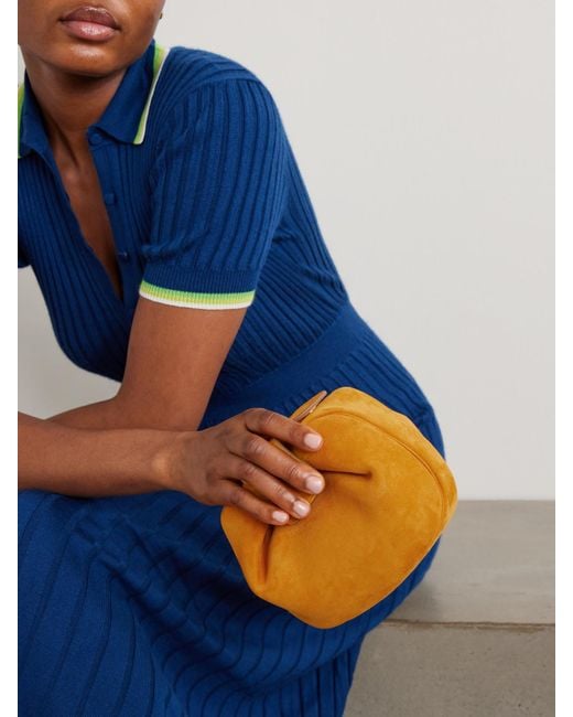 Gabriela Hearst Orange Soft Demi Clutch Aus Veloursleder