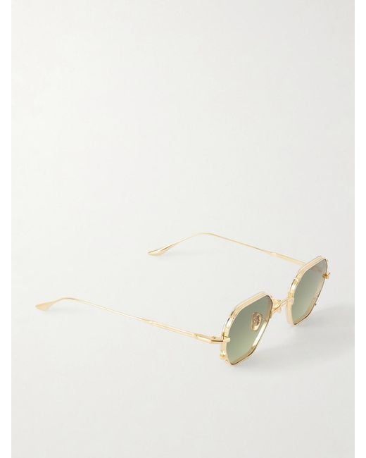 Jacques Marie Mage Green Verlaine Round-Frame-Tone Sunglasses