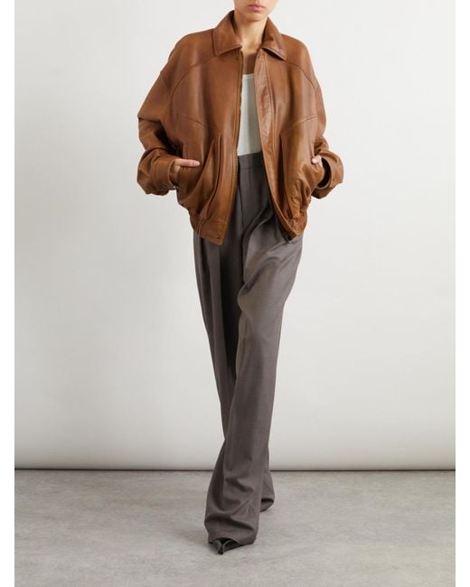 Saint Laurent Brown Leather Jacket