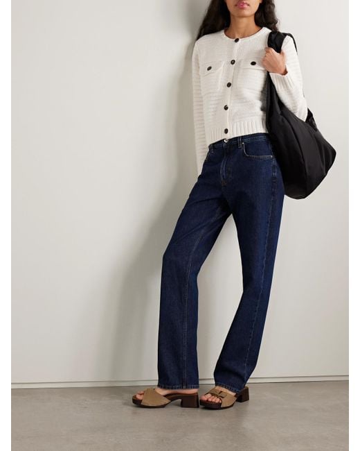 La Ligne Natural Monique Ribbed-Knit Cardigan