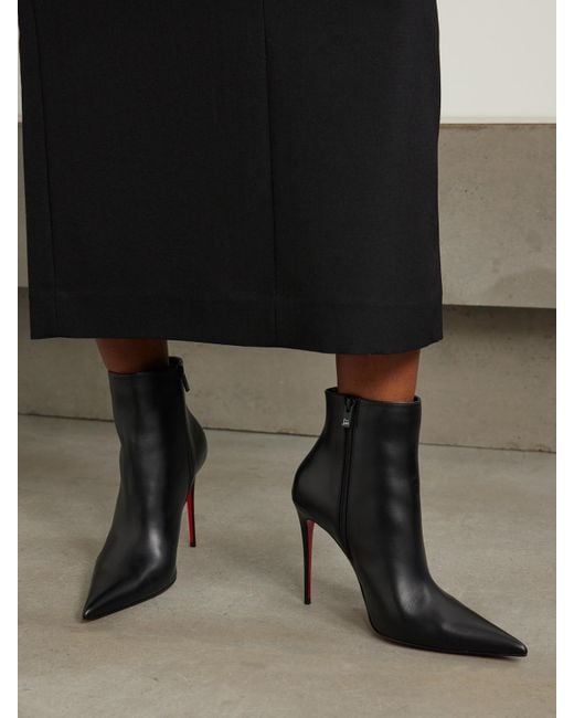 Christian Louboutin Black Kate Max 100 Ankle Boots Aus Leder