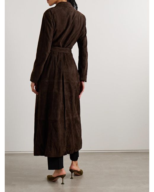 Manteau En Daim À Ceinture Vesper Nour Hammour en coloris Black