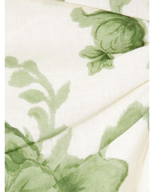 Sir Green Gardella Strapless Cutout Floral-Print Linen Midi Dress