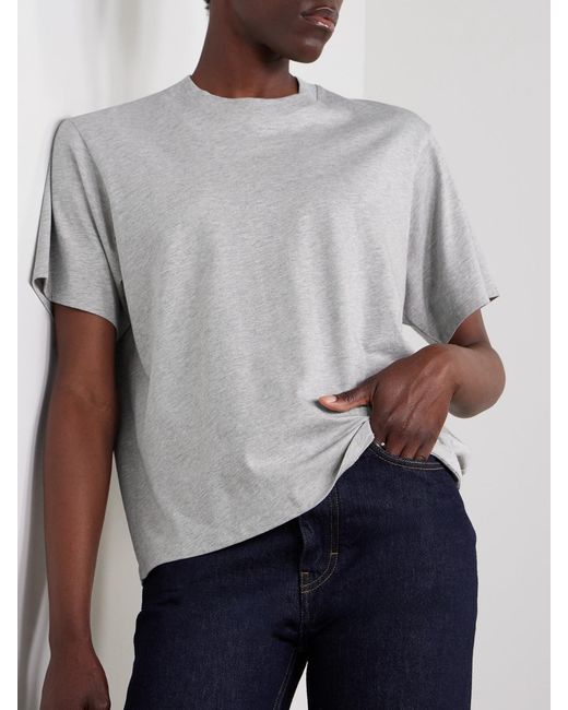 Loulou de Saison Gray Telanto Organic Supima Cotton-Jersey T-Shirt