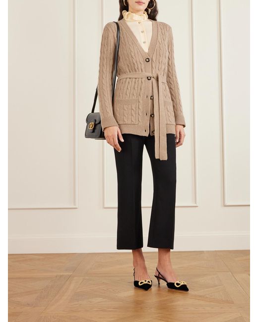 Valentino Garavani Natural Cable-Knit Cashmere Cardigan