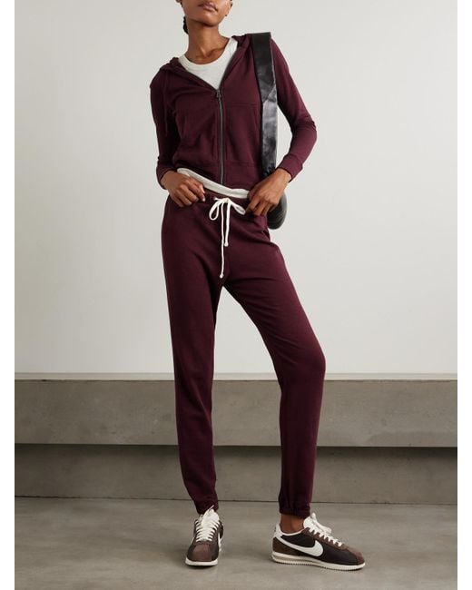 James Perse Purple Cotton-Terry Hoodie