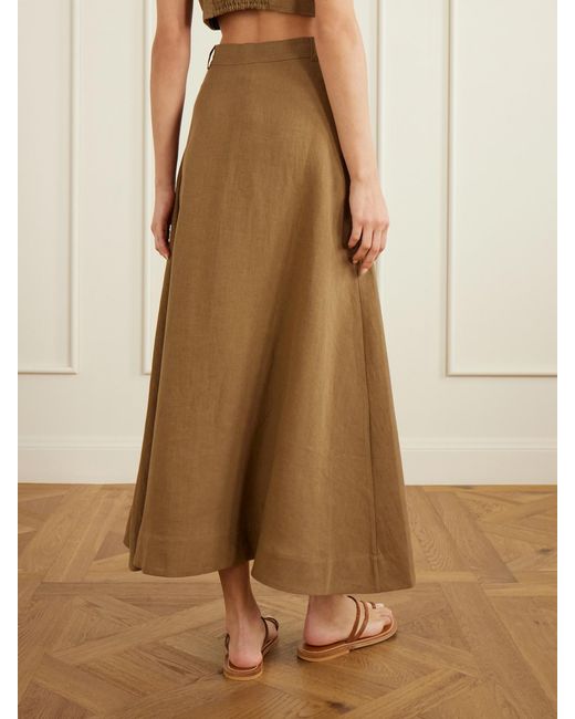 LeKasha Natural Rayi Linen Maxi Skirt