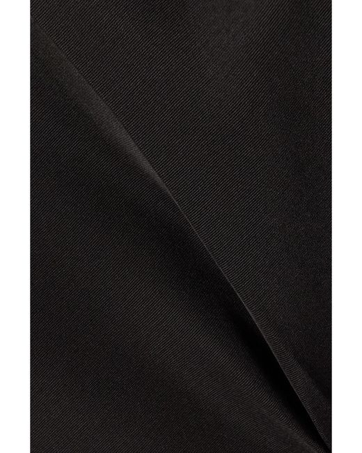 Sacai Black Satin-Trimmed Silk And Cotton-Blend Flared Pants