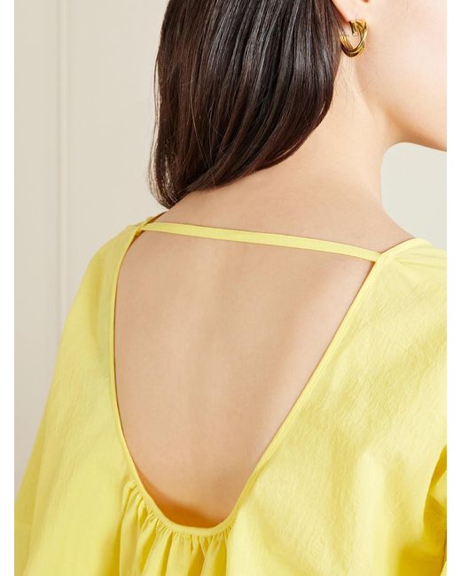 Jacquemus Yellow Paysan Oversized Cotton-Blend Mini Dress