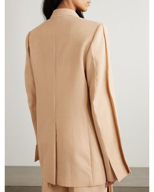 Victoria Beckham Natural Wool-Blend Blazer