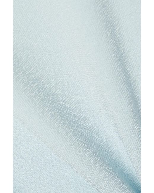 LAPOINTE Blue Cropped Stretch-Knit Top