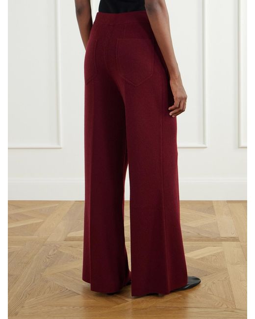 Victoria Beckham Alina Merino Wool And Cashmere-Blend Flared Pants