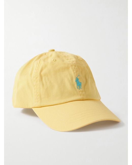 Polo Ralph Lauren Yellow Embroidered Cotton-Twill Baseball Cap
