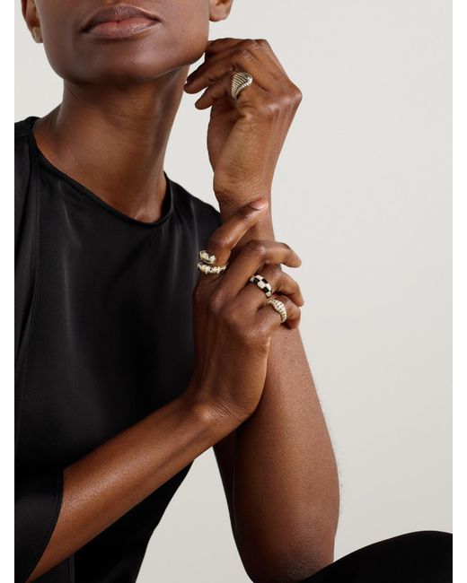 Yvonne Léon Natural Alliance 9-Karat, Onyx And Diamond Ring