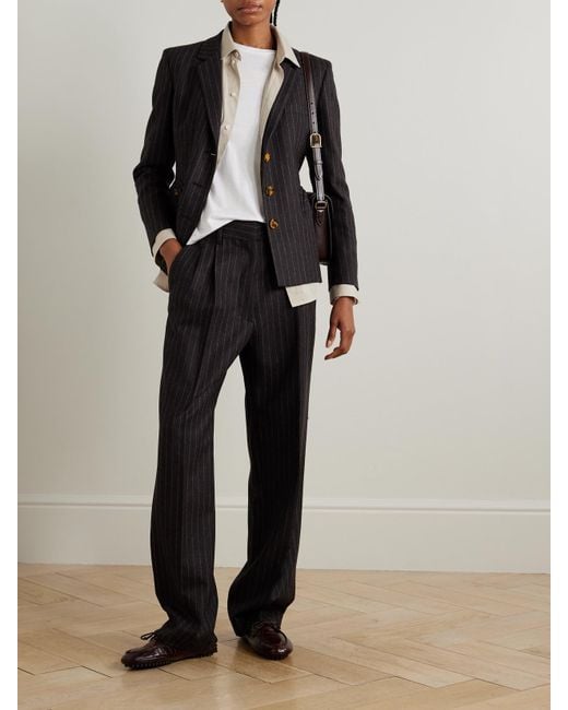 Blazé Milano Black Akira Blazer Aus Einer Woll-Kaschmirmischung Mit Nadelstreifen