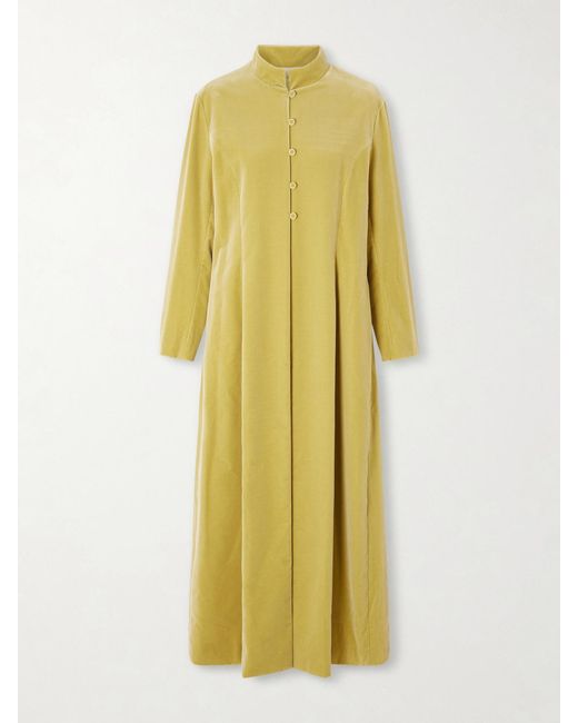 Colleen Allen Yellow Cotton-Velvet Coat