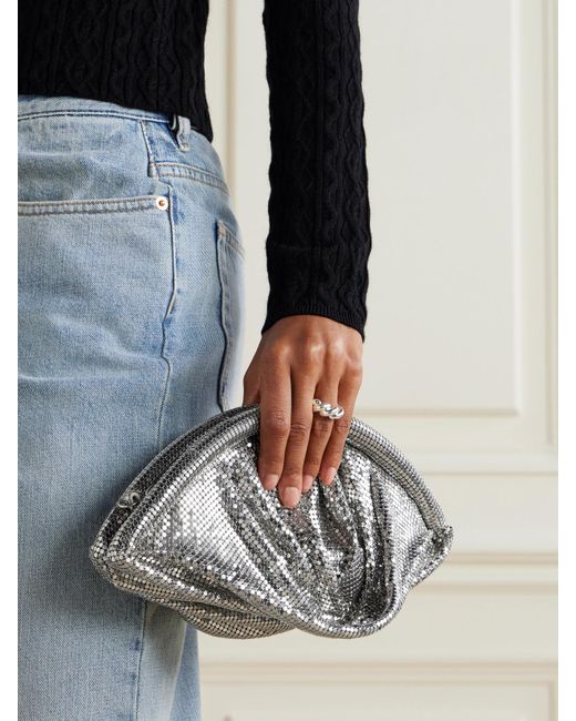 Rabanne Gray Mini Chainmail Clutch