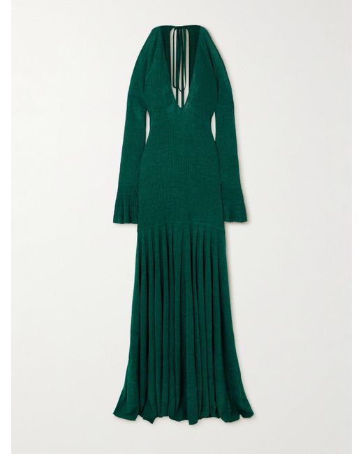 ann taylor green dresses KENZO WOMEN Pleated Dress Dark Green – MAISONDEFASHION.COM main image 1