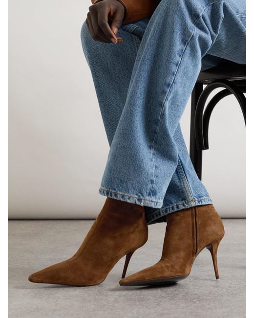 Bottines En Daim Ashley Saint Laurent en coloris Brown