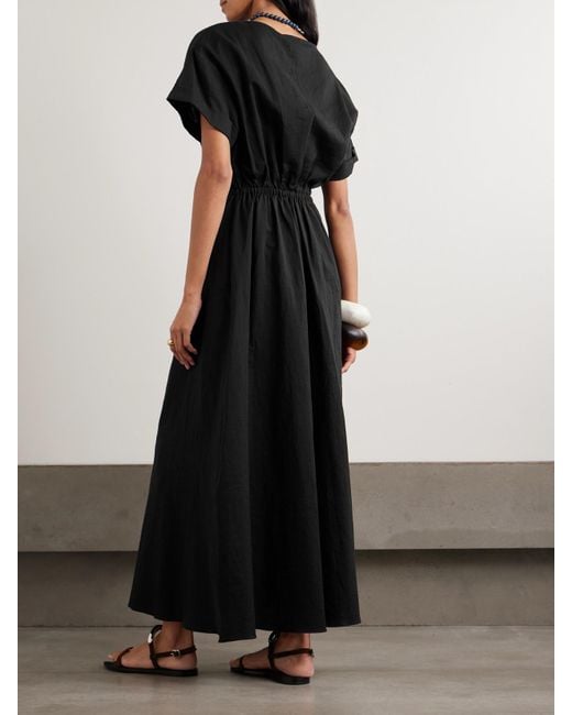 Matteau Black Relaxed Tee Cotton-Gauze Maxi Dress