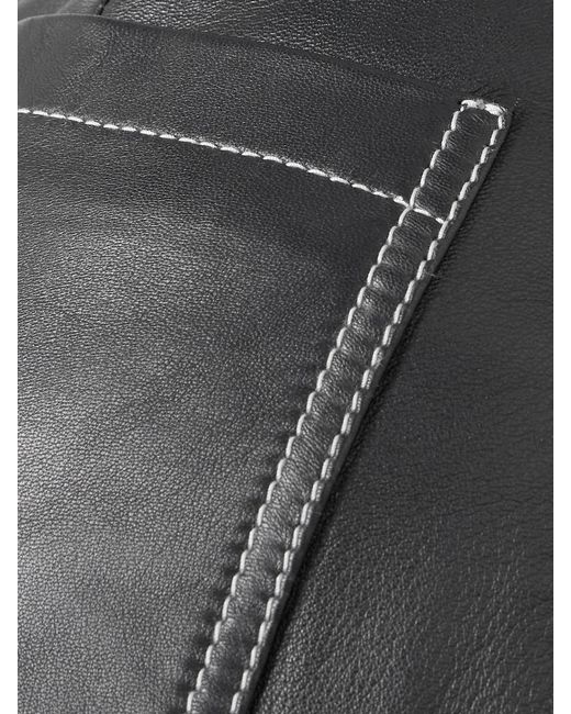 Victoria Beckham Gray Alina Leather Flared Pants