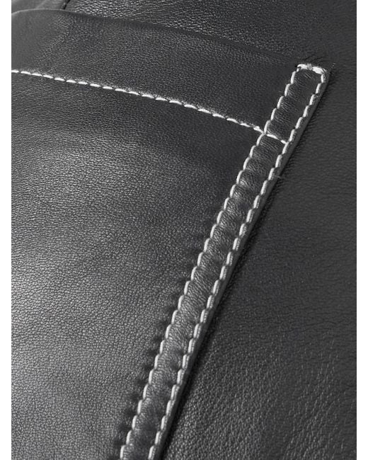 Victoria Beckham Gray Alina Leather Flared Pants