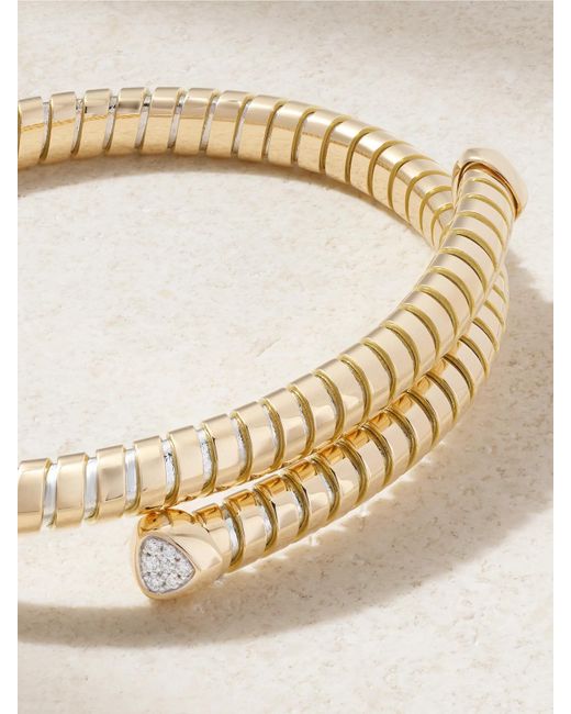 Marina B Natural Trisolina Bypass 18-Karat And Diamond Bracelet