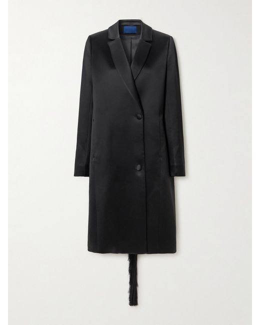 Sharon Wauchob Black Kara Double-Breasted Duchesse-Satin Jacket