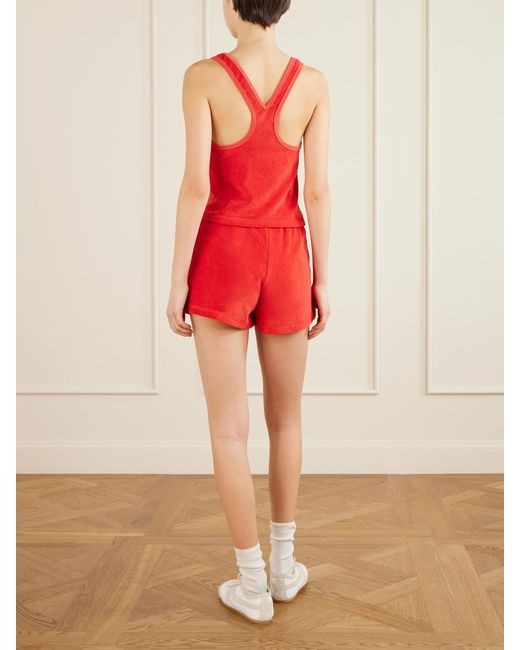 Suzie Kondi Red Tia Cotton-Blend Terry Tank Top